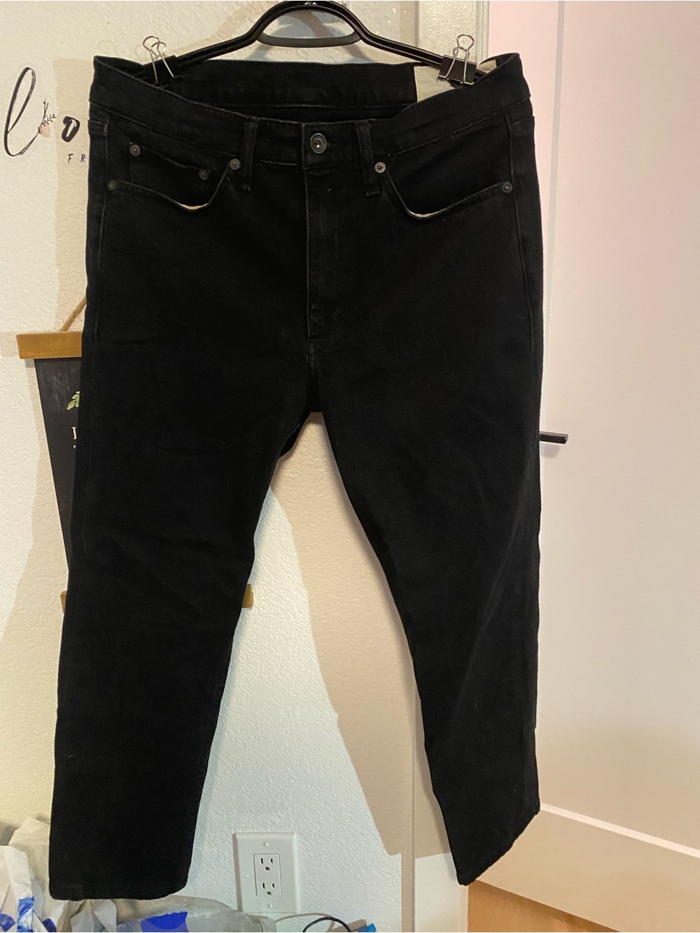 Men's Rag & Bone Black Classic Straight Jeans Slim 2 Fit
